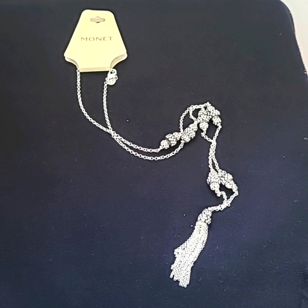 Silver Colored Longline Necklace